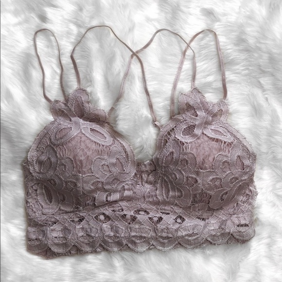 likeNarly Other - RESTOCKED Lena Crochet Lace Bralette - Violet Gray